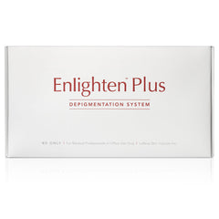 Packaging box of Enlighten Plus Depigmentation System.